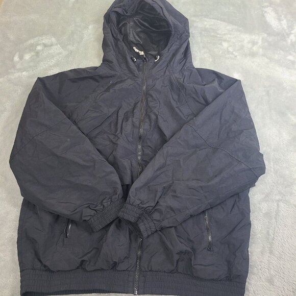 Old Navy Women's Rain Jacket Water Resistant Size Medium Full Zip Hooded Pockets - Picture 1 of 7